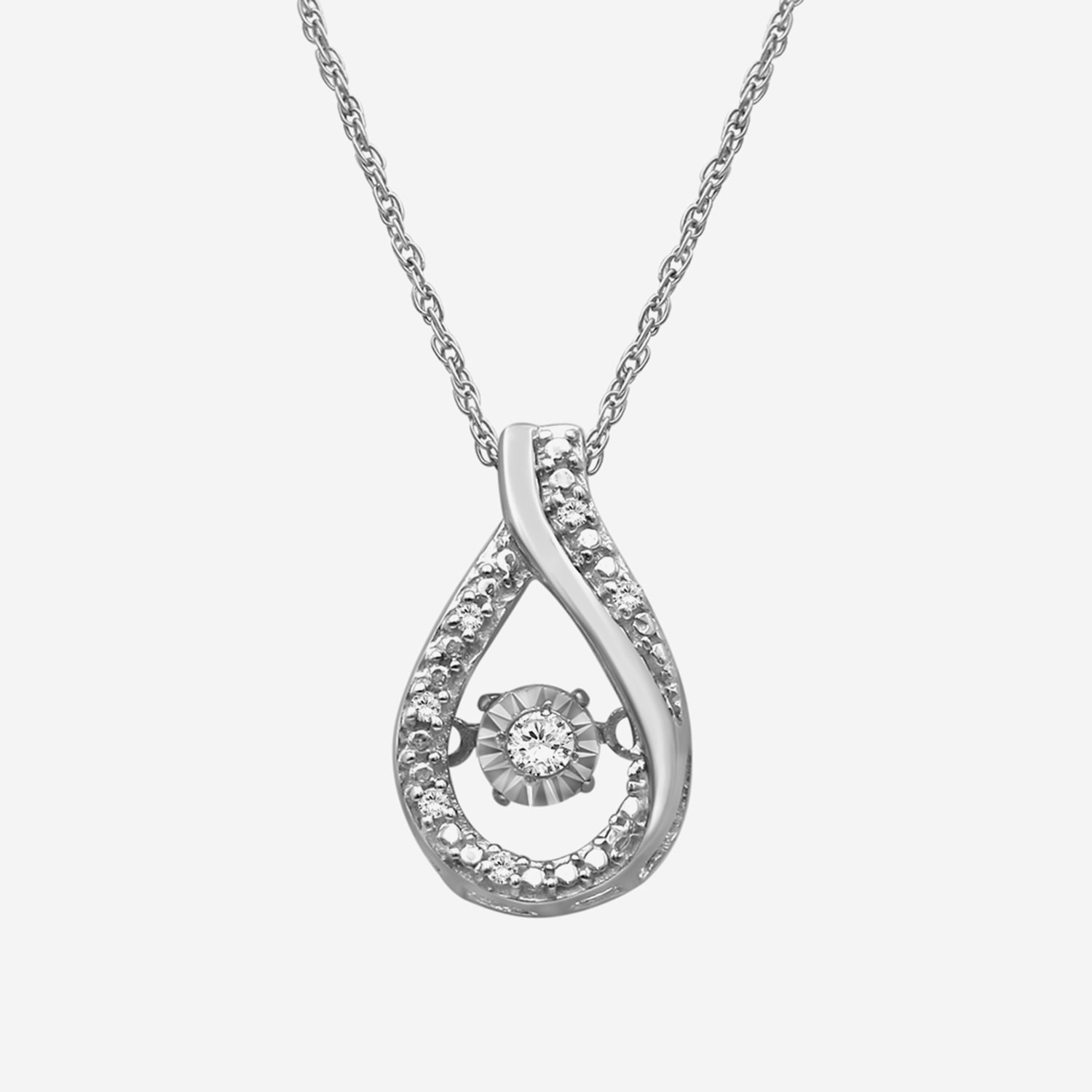 Limited Quantities! Womens Diamond Accent Natural White Diamond Sterling Silver 18 Inch Pendant Necklace