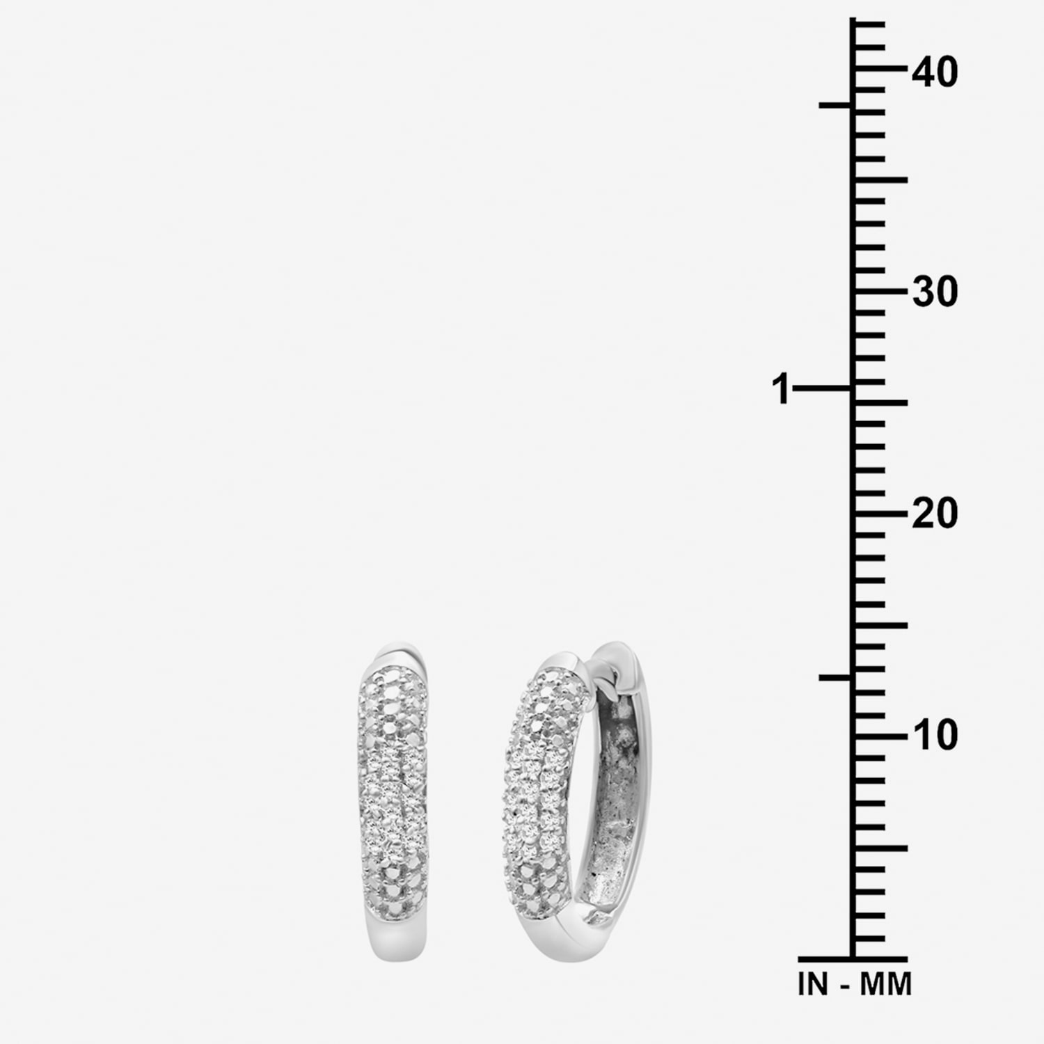 Limited Quantities! Womens 1/10 CT. T.W. Natural White Diamond Sterling Silver 14.5mm Hoop Earrings