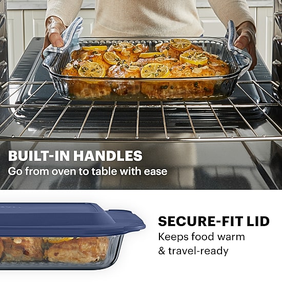 Pyrex Sculpted Tinted 3-qt. Glass Baking Dish