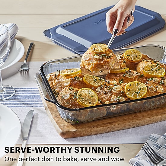 Pyrex Sculpted Tinted 3-qt. Glass Baking Dish