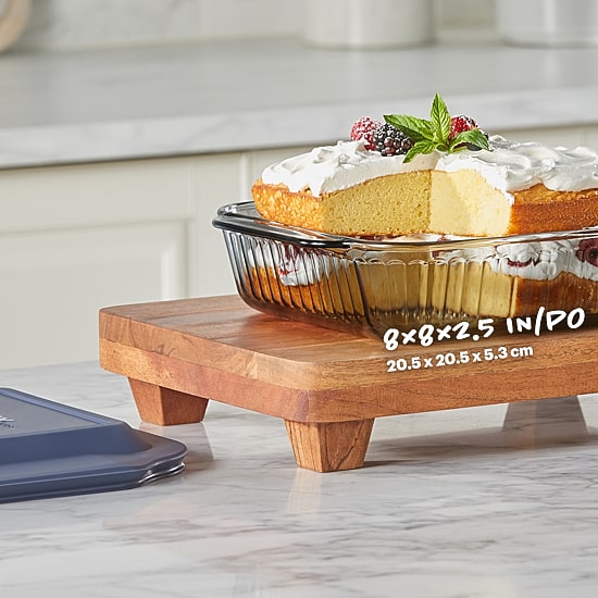 Pyrex Sculpted Tinted 8" Square Glass Baking Dish