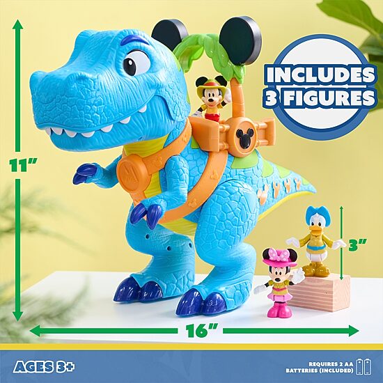 Disney Collection Dino Safari Giant Roarin' Dino Mickey Mouse Toy Playset