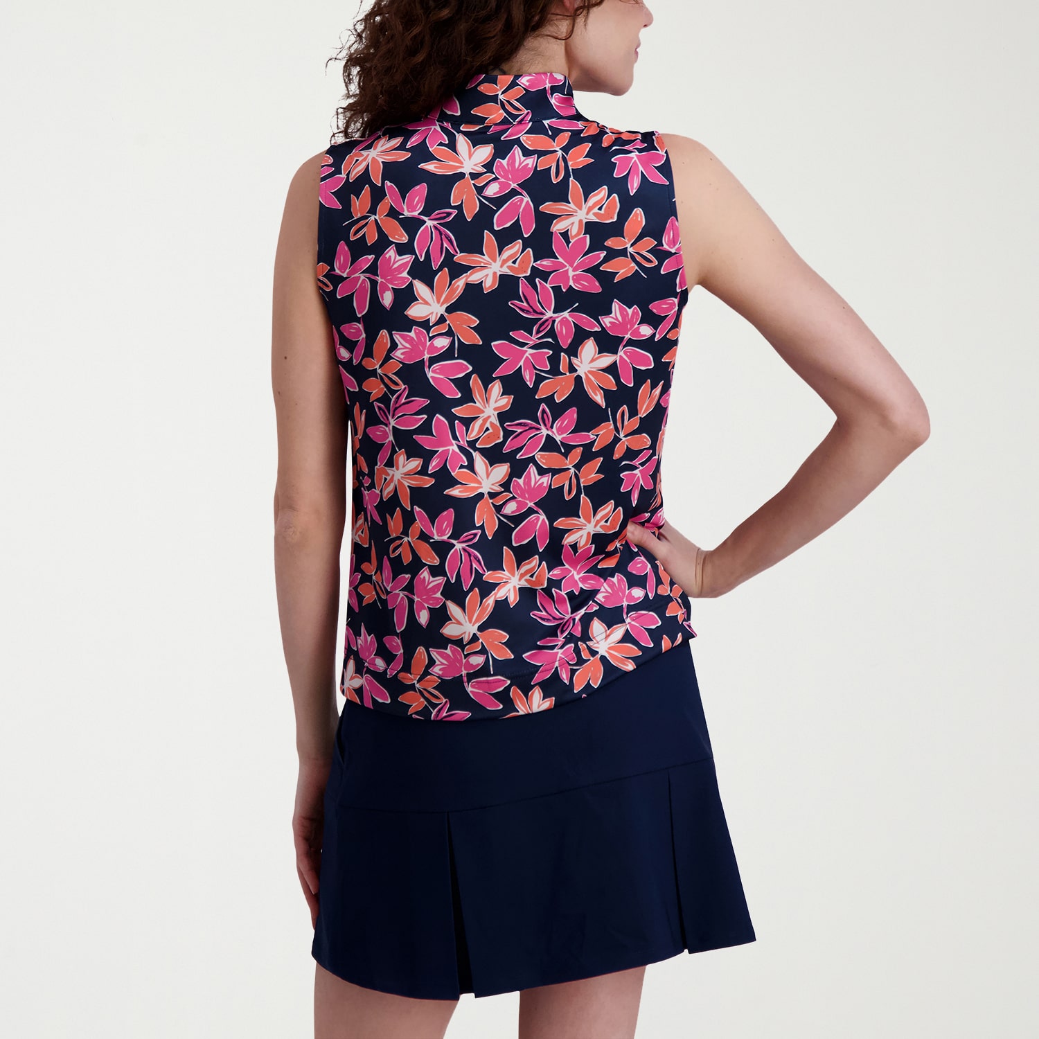 Stella Parker Womens Mock Neck Sleeveless Active Quarter-Zip Pullover