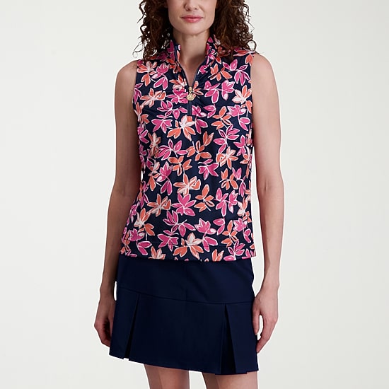 Stella Parker Womens Mock Neck Sleeveless Active Quarter-Zip Pullover