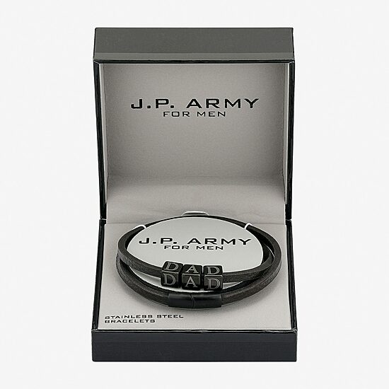 J.P. Army Dad Mens 2-pc. Stainless Steel Bracelet Set