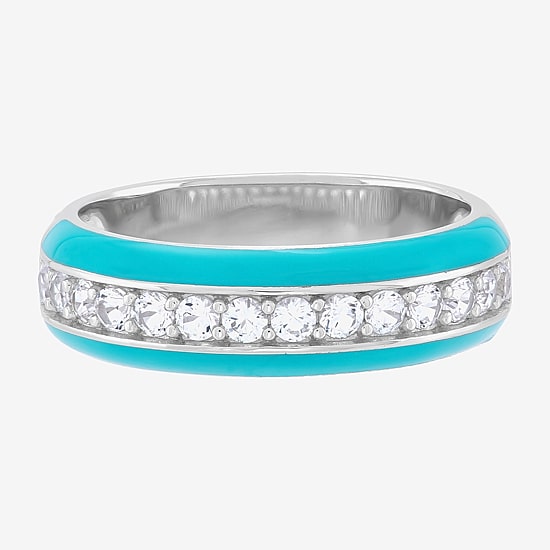 Limited Quantities! Womens 5.5MM Lab Created White Sapphire Sterling Silver Band