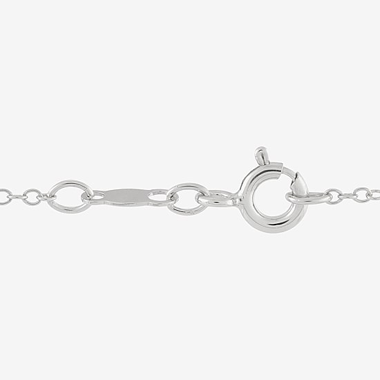 Limited Quantities! Womens Lab Created White Sapphire Sterling Silver Square 18 Inch Pendant Necklace