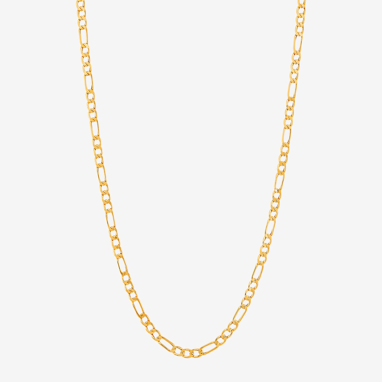 Womens 14K Gold 24 Inch Figaro Chain Necklace