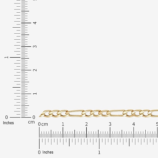 Womens 14K Gold 24 Inch Figaro Chain Necklace