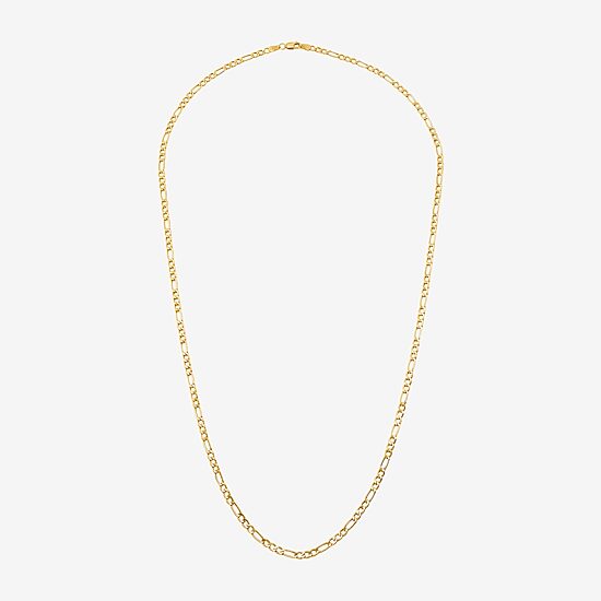 Womens 14K Gold 24 Inch Figaro Chain Necklace