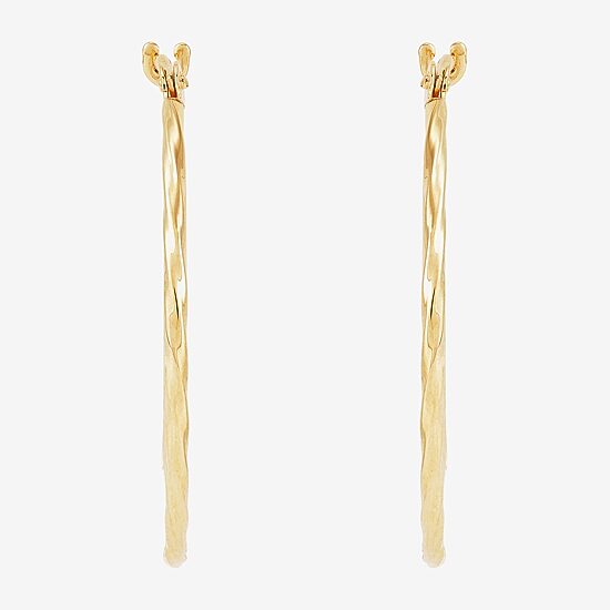 Womens 14K Gold 23mm Round Hoop Earrings