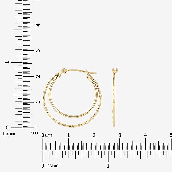 Womens 14K Gold 23mm Round Hoop Earrings