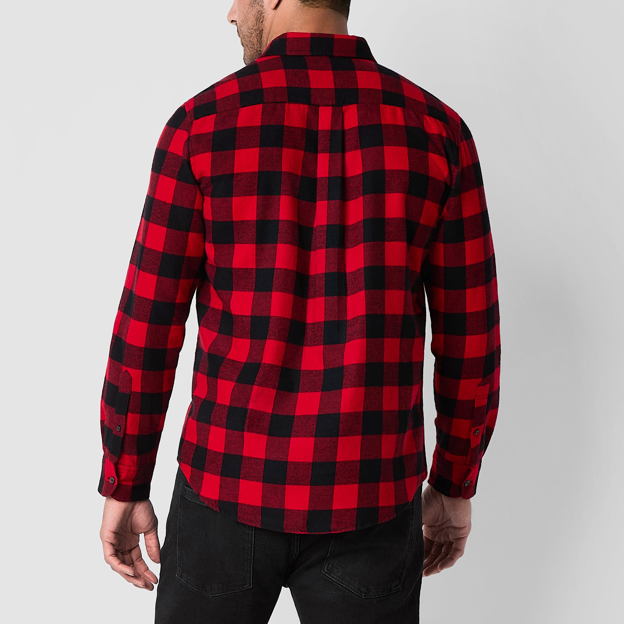 St. John's Bay Mens Long Sleeve Classic Fit Flannel Shirt