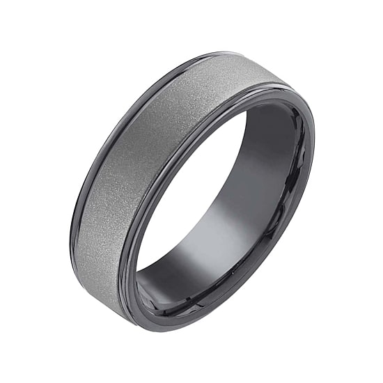 Mens 7mm Tantalum Dark Grey Powder Coated Wedding Band