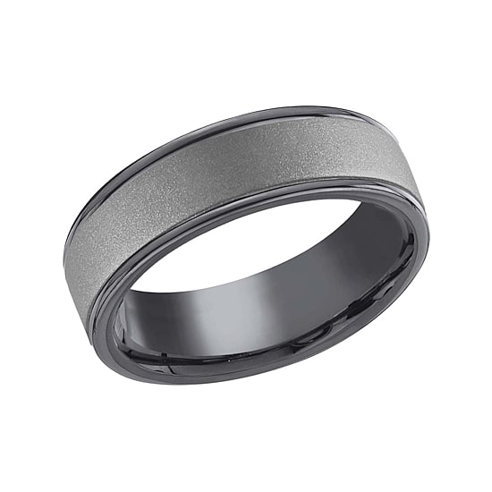 Mens 7mm Tantalum Dark Grey Powder Coated Wedding Band