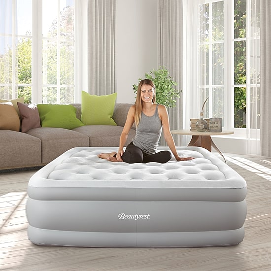 Beautyrest Sky Rise Raised Adjustable Comfort Coil Top Air Bed with A/C Express Pump
