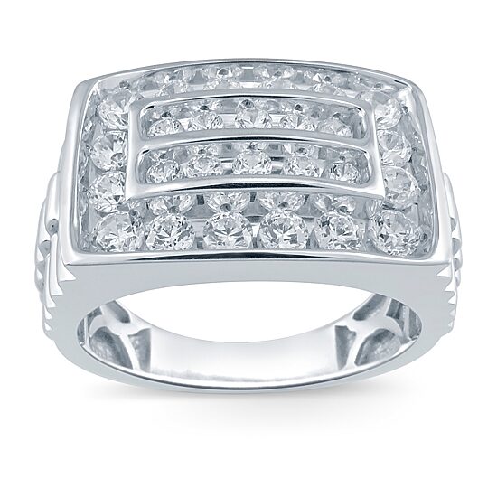 Mens 1 1/2 CT. T.W. Natural White Diamond 10K Gold Fashion Ring