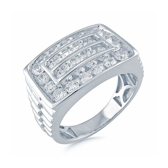 Mens 1 1/2 CT. T.W. Natural White Diamond 10K Gold Fashion Ring
