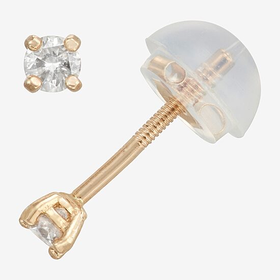 1/10 CT. T.W. Natural White Diamond 14K Gold 2.5mm Stud Earrings