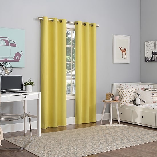 Sun Zero Harper Grommet Top Energy Saving 100% Blackout Single Curtain Panel