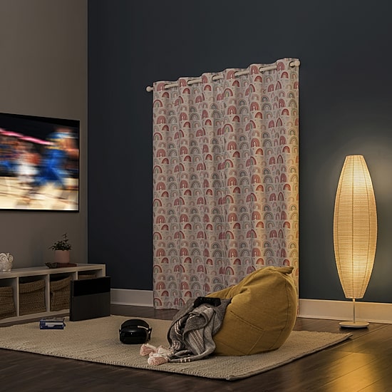 Sun Zero Rainbows Grommet Top Energy Saving 100% Blackout Single Curtain Panel