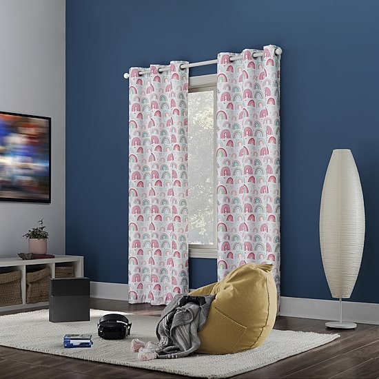 Sun Zero Rainbows Grommet Top Energy Saving 100% Blackout Single Curtain Panel