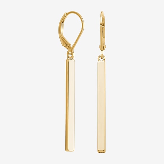 Womens 18K Gold Over Silver Drop Earrings