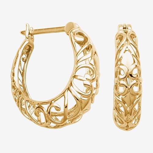 Womens 18K Gold Over Silver 20.8mm Hoop Earrings, One Size