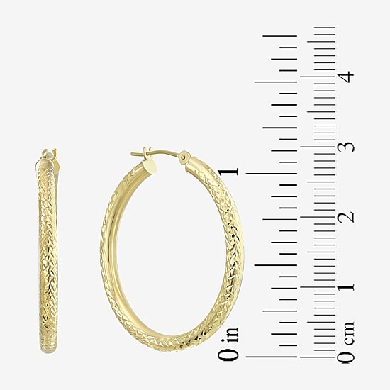 Womens 14K Gold 30mm Hoop Earrings