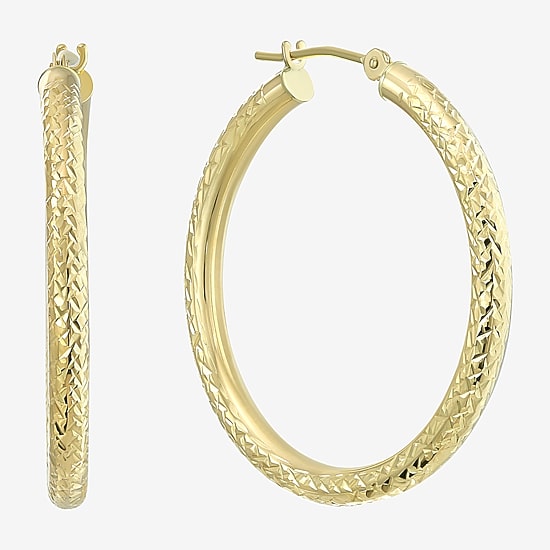 Womens 14K Gold 30mm Hoop Earrings