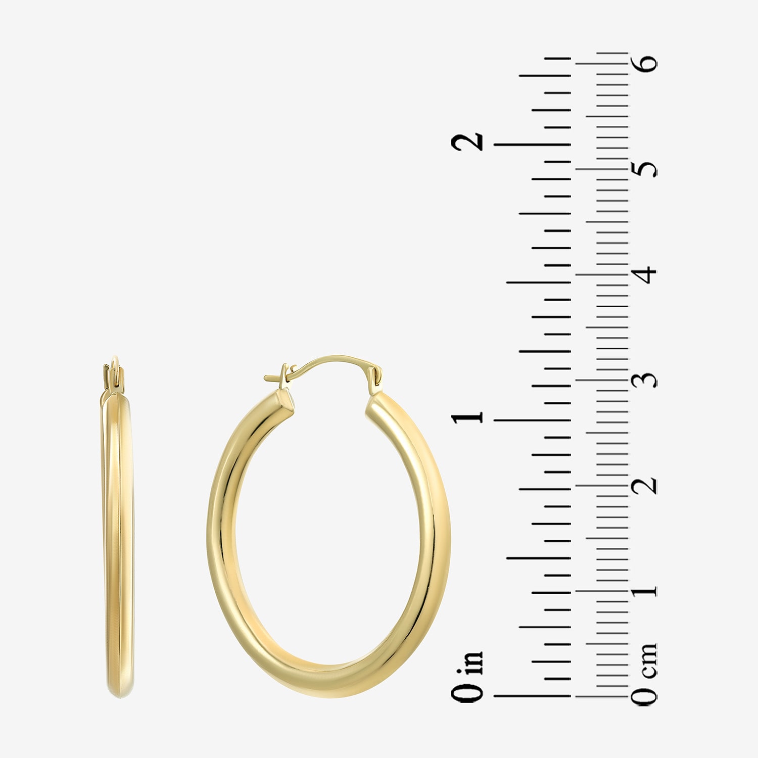 Womens 14K Gold 30mm Hoop Earrings