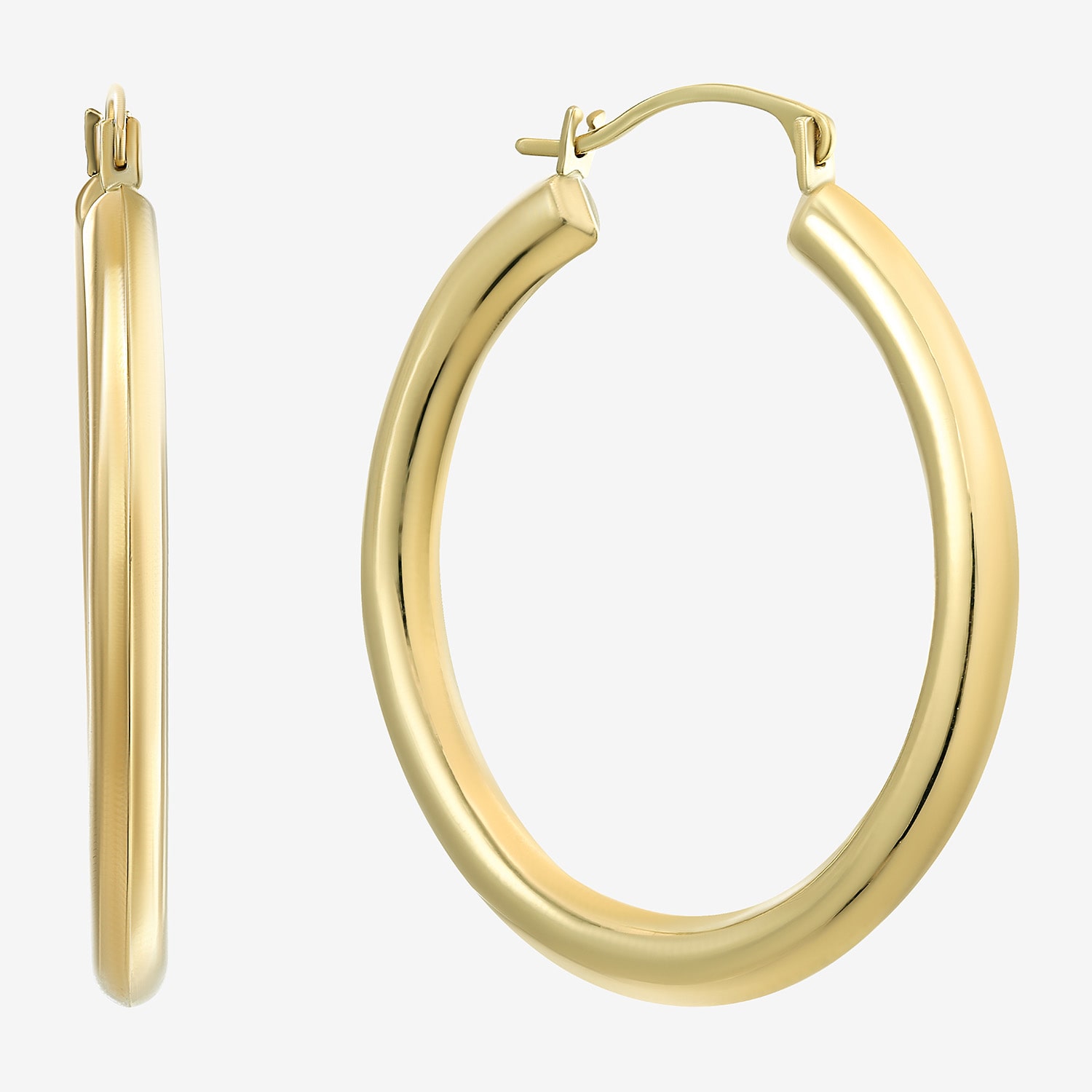 Womens 14K Gold 30mm Hoop Earrings