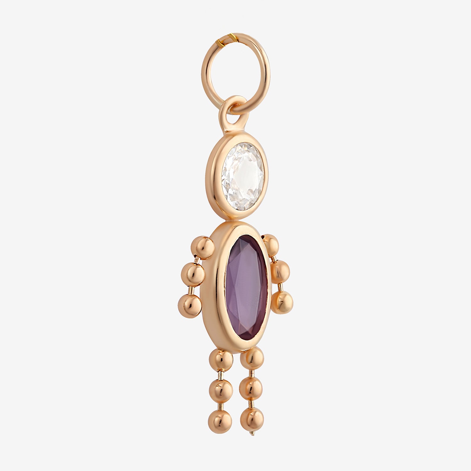 10K Gold February Birthstone Babies Boy Charm