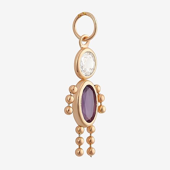 10K Gold February Birthstone Babies Boy Charm