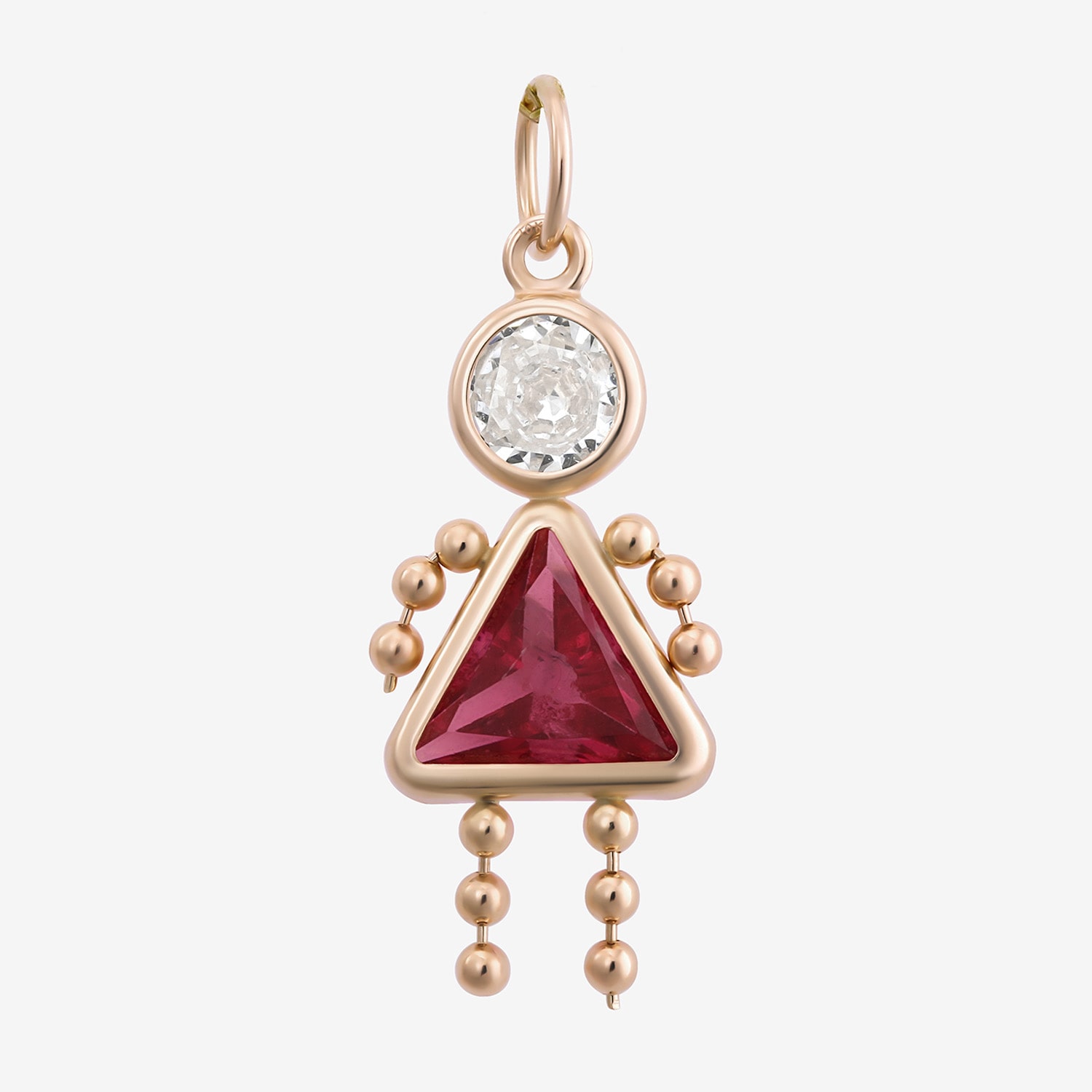 10K Gold October Birthstone Babies Girl Charm