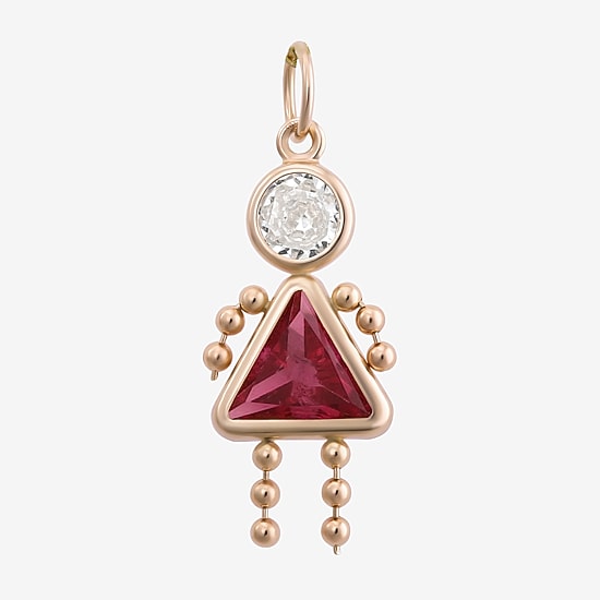 10K Gold October Birthstone Babies Girl Charm