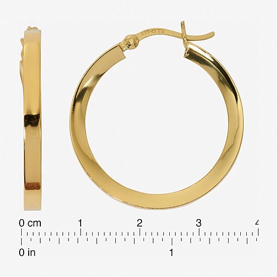 Womens 24K Gold Over Silver 30mm Hoop Earrings