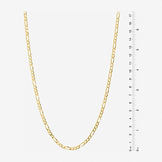 Made in Italy Unisex Adult 24K Gold Over Silver 18 Inch Figaro Chain Necklace