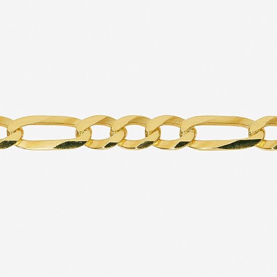 Made in Italy Unisex Adult 24K Gold Over Silver 18 Inch Figaro Chain Necklace