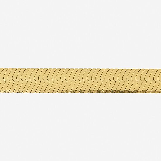 Made in Italy Womens 24K Gold Over Silver 18 Inch Herringbone Chain Necklace