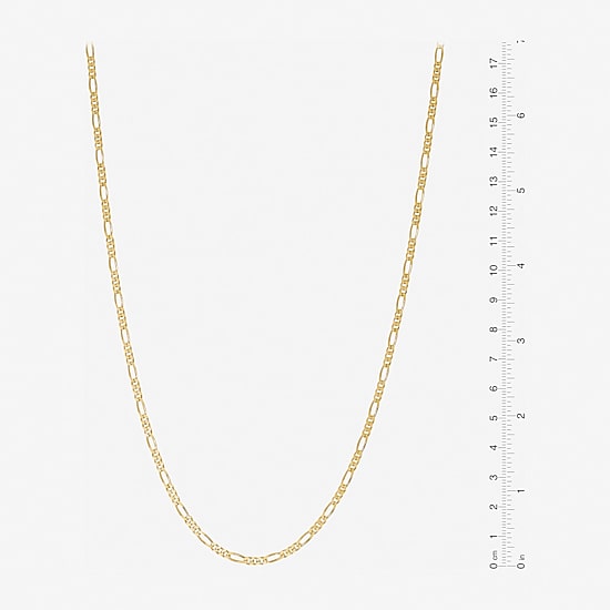 Made in Italy Womens 24K Gold Over Silver 20 Inch Figaro Chain Necklace