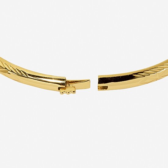Womens 24K Gold Over Silver Bangle Bracelet