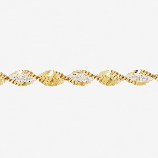 Made in Italy Womens 24K Gold Over Silver Sterling Silver 18 Inch Singapore Chain Necklace