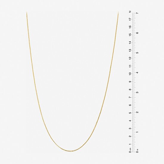 Made in Italy Womens 24K Gold Over Silver Sterling Silver 18 Inch Box Chain Necklace