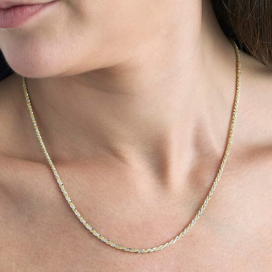 Made in Italy Womens 24K Gold Over Silver Sterling Silver 18 Inch Chain Necklace