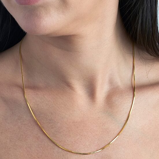 Made in Italy Womens 24K Gold Over Silver Sterling Silver 30 Inch Snake Chain Necklace