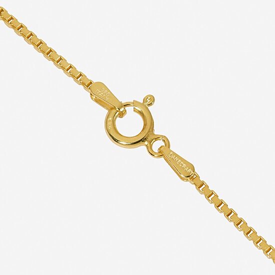 Made in Italy Womens 24K Gold Over Silver Sterling Silver 20 Inch Box Chain Necklace