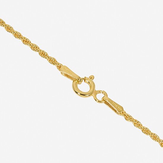 Made in Italy 24K Gold Over Silver Sterling Silver 16 Inch Solid Rope Chain Necklace