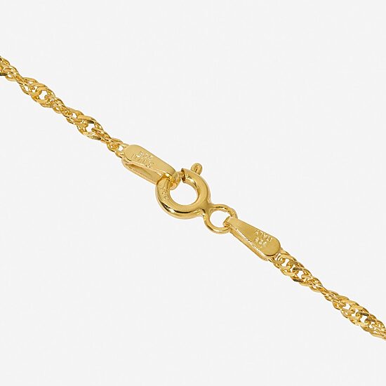 Made in Italy Womens 24K Gold Over Silver Sterling Silver 24 Inch Singapore Chain Necklace