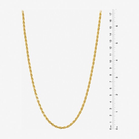 Made in Italy Mens 24K Gold Over Silver Sterling Silver 24 Inch Rope Chain Necklace